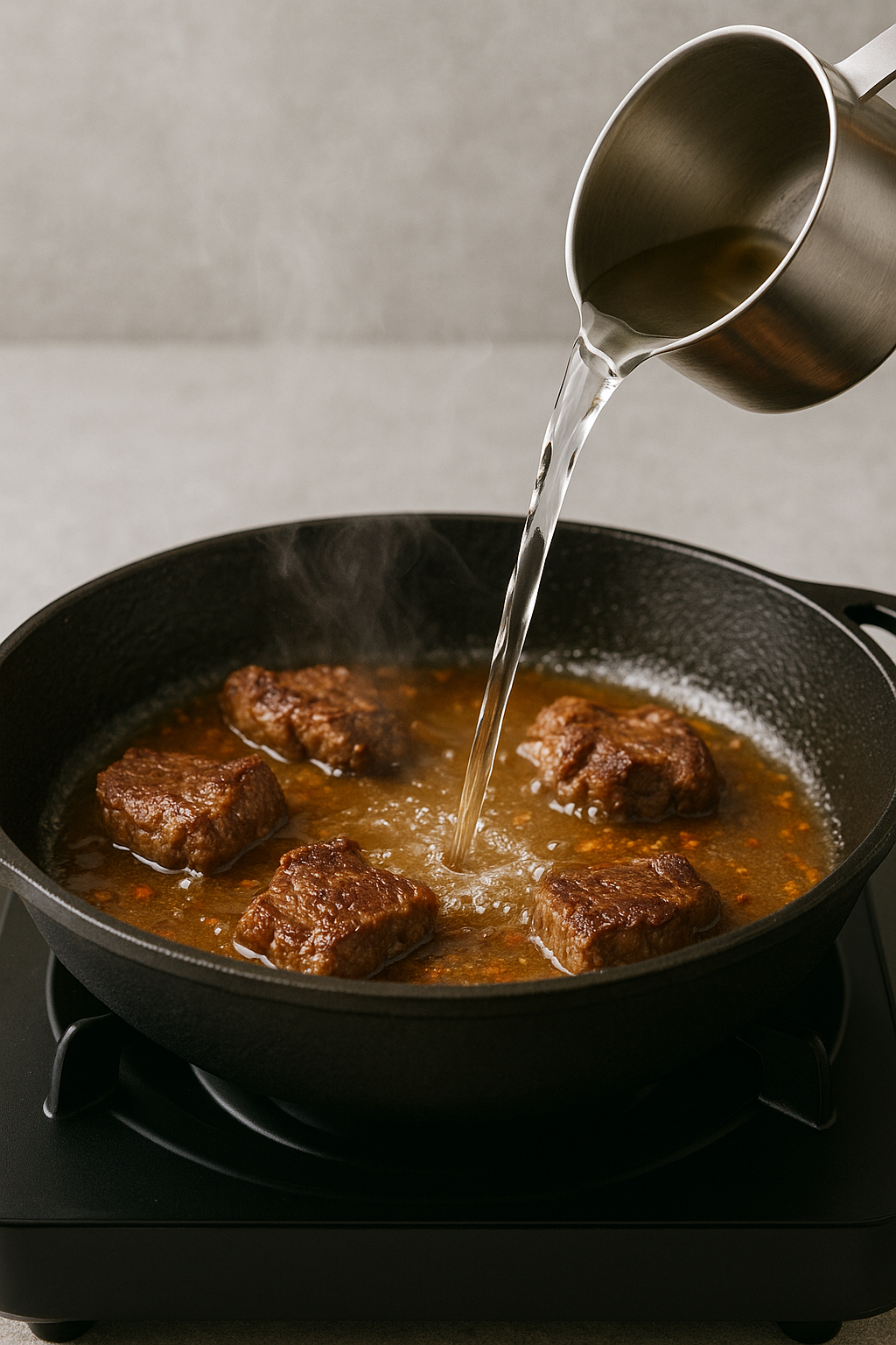 Ablöschen: Aromatische Tiefe durch Flüssigkeit